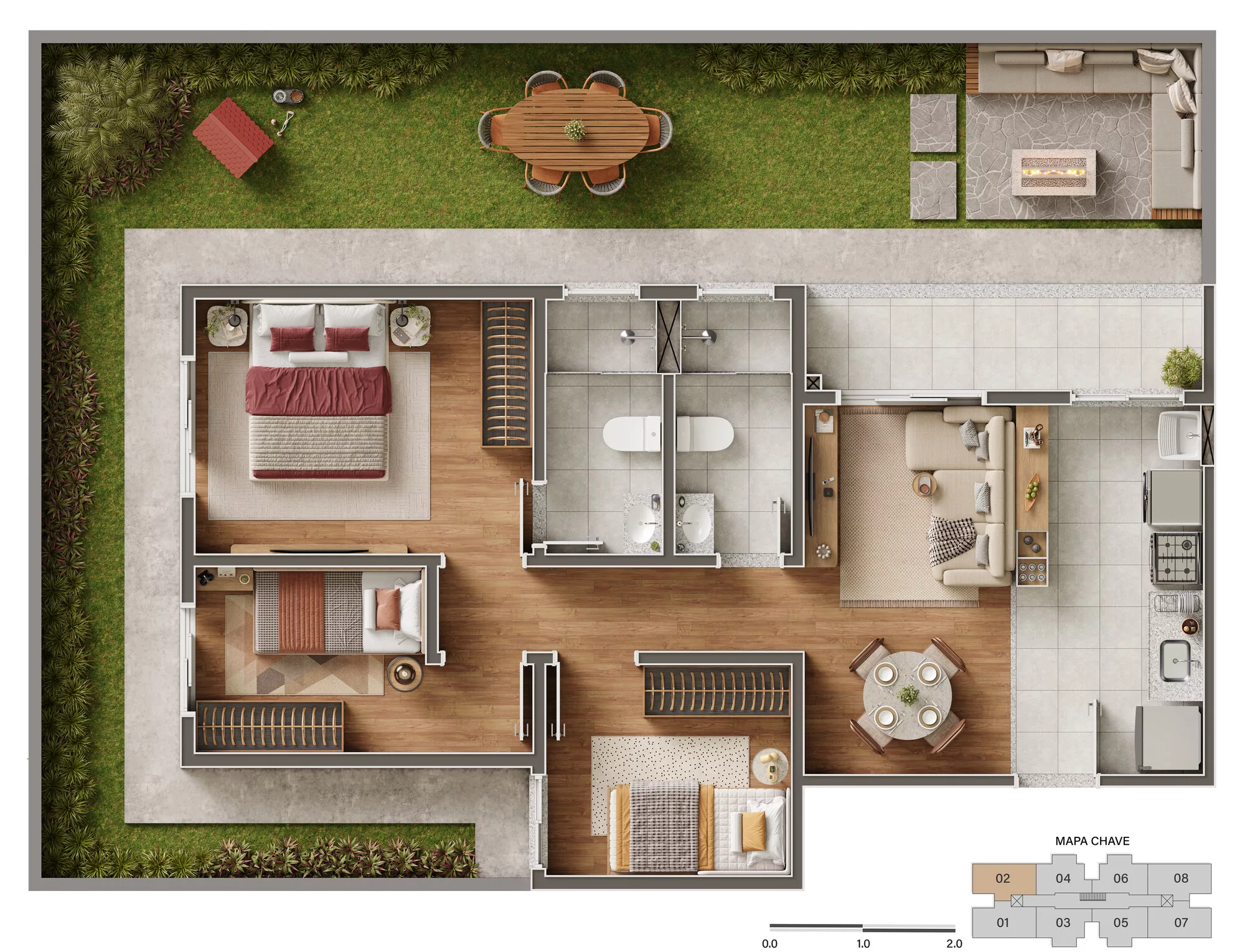 Planta Garden 102, Torre 01