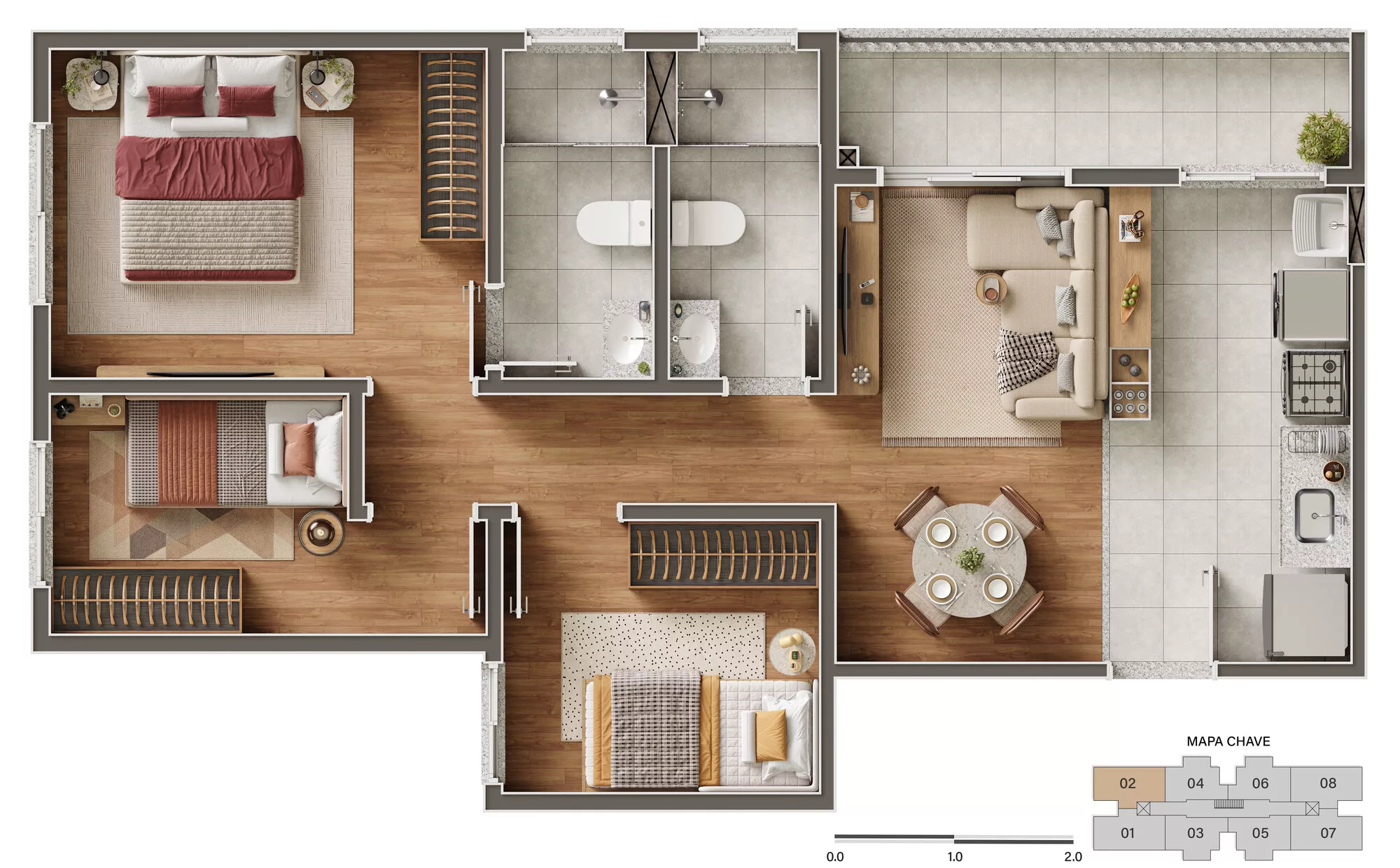 Planta Tipo Final 02, Torre 01
